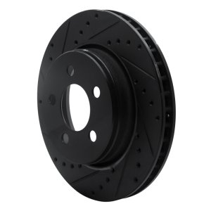 Dodge Nitro Brake Rotor (1) - Front Left - R1 Concepts - Drilled & Slotted - Black - `07-`12